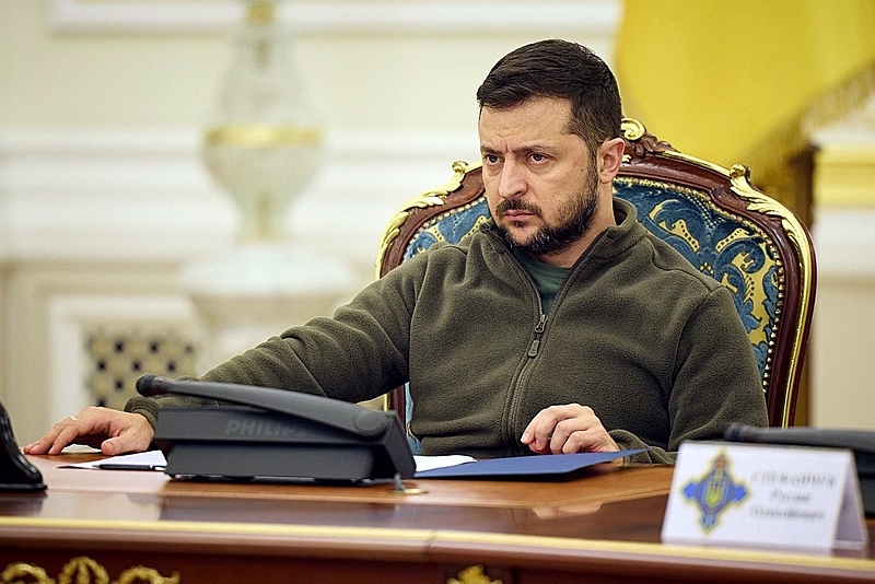 Zelensky acusa Coreia do Norte de colaborar com Rússia durante a guerra da Ucrânia Serviço de imprensa presidencial da Ucrânia / AFP