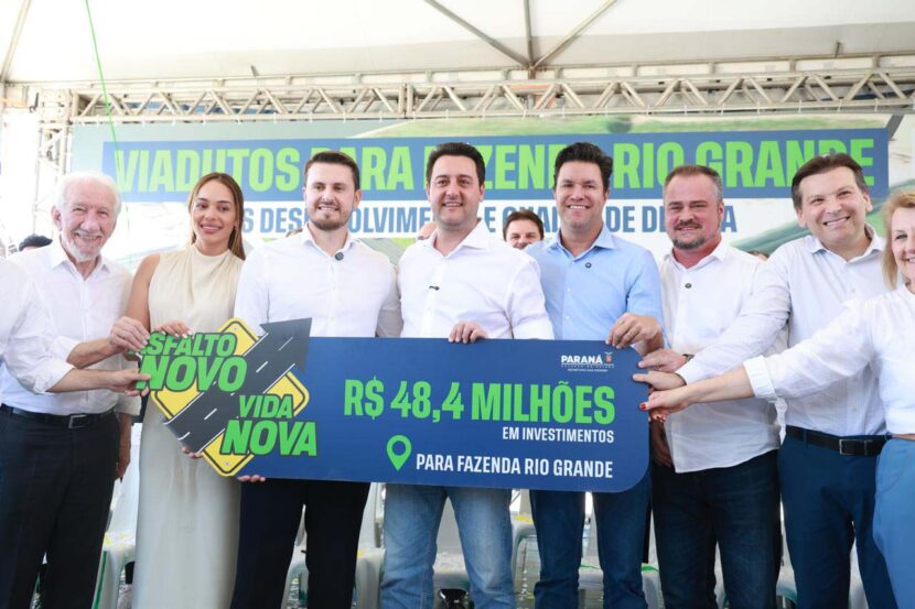 Estado libera R$ 48 milhões pelo Asfalto Novo, Vida Nova para Fazenda Rio Grande Estado libera R$ 48 milhões pelo Asfalto Novo, Vida Nova para Fazenda Rio Grande